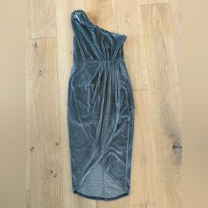 Baltic Born One shoulder velvet dress